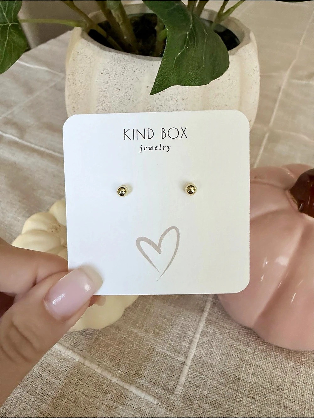 KIND BOX Gold-Tone Stud Earrings NWT